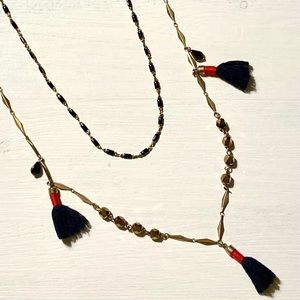 Jcrew brass tassel necklaces